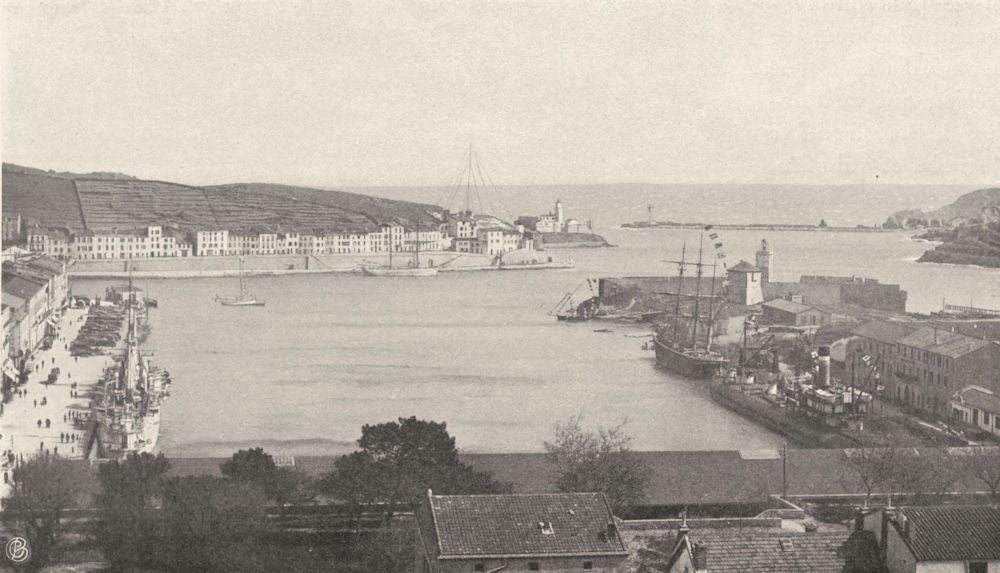 PYRÉNÉES-ORIENTALES. Port-Vendres- Vue générale 1903 old antique print picture